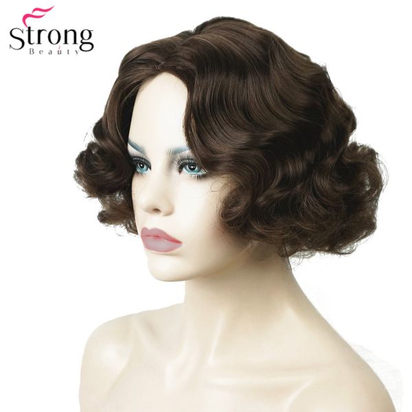 Finger Wave Hairstyles Short Black Hair Wig Curly Synthetic Best