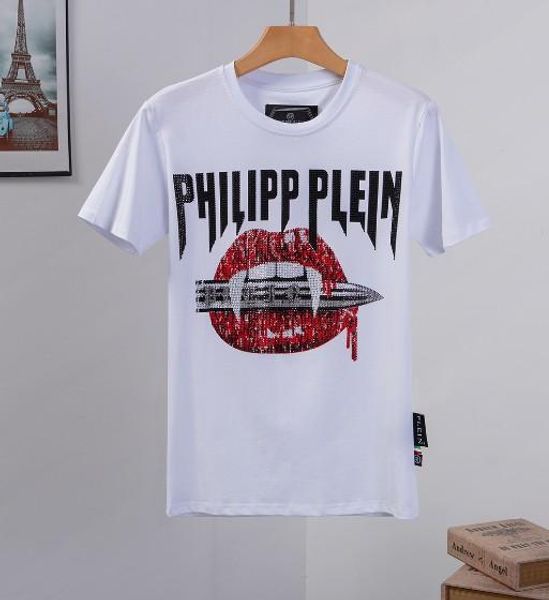 

men summer new product t shirt fashion short sleeve t-shirt clothing casual skull letter print hip hop new style man t-shirt clothin@1311, White;black