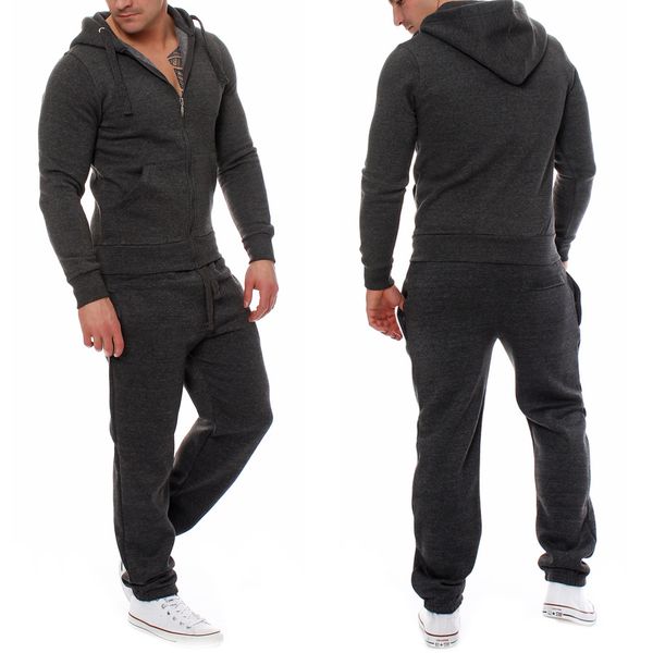 

2020 new autumn winter warm men sportswear hoodie sweatshirts black jogger sporting suit mens sweat suits tracksuits set gray plus sizes-2xl