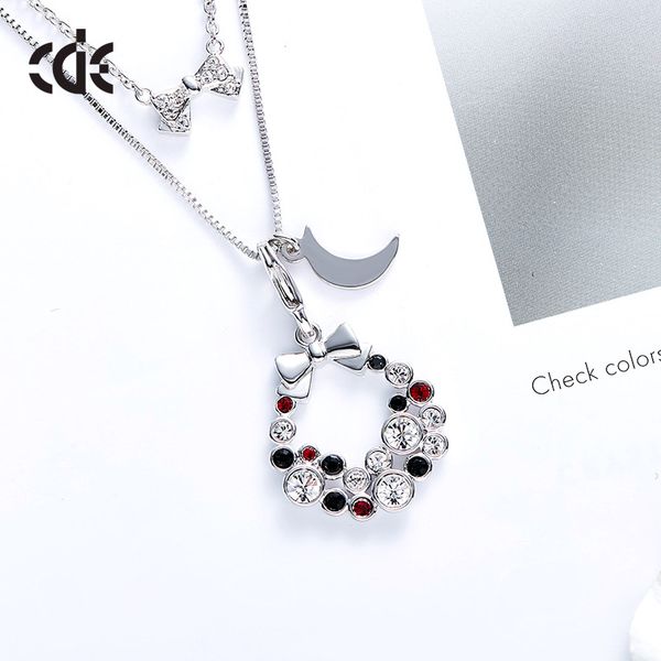 

wedding party beaded pearl gift woman lady diamond jewelry necklaces for bride acting initiation graduation cde-1049, Silver