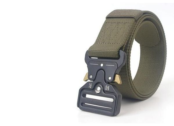 

2020 new factory direct sales tactical canvas belt outdoor imitation nylon 4.3cm men's belt, Black;brown