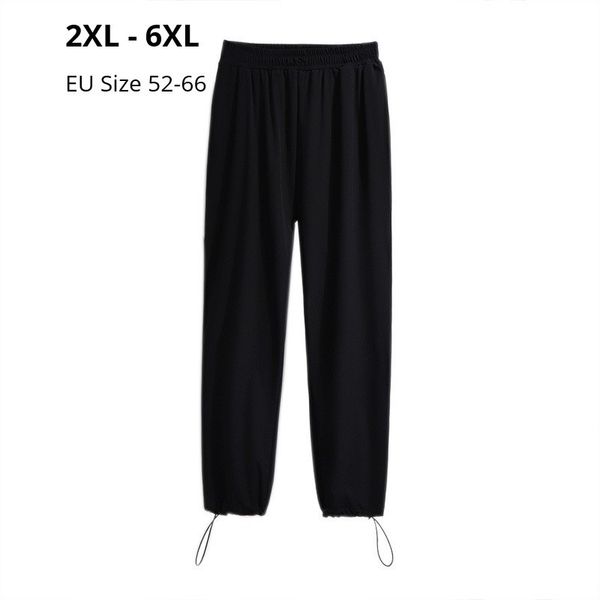 

women's pants & capris plus size 6xl 5xl 4xl 3xl 2xl women long femme elastic high waist black white cotton trousers for mujers