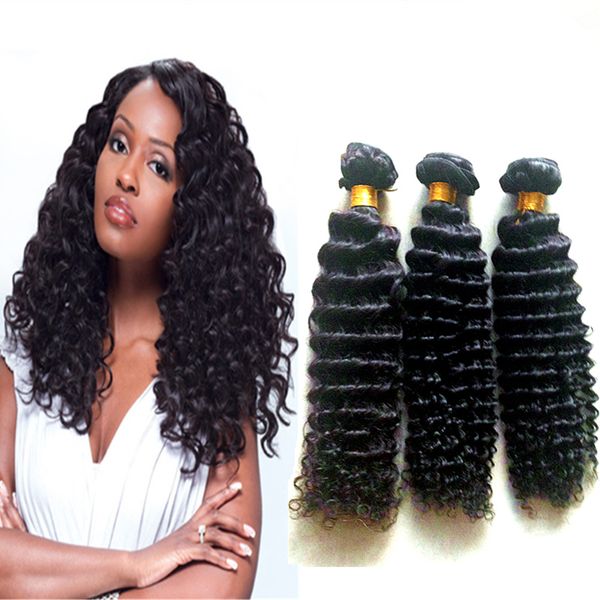 9a Indian Virgin Hair Weft Deep Curly 3 Bundles Unprocessed Indian