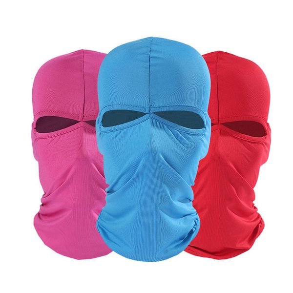 

warm face neck outdoor cap hood helmet protectio for men & women two hole balaclava silk hat full face cover mask stretch beanie