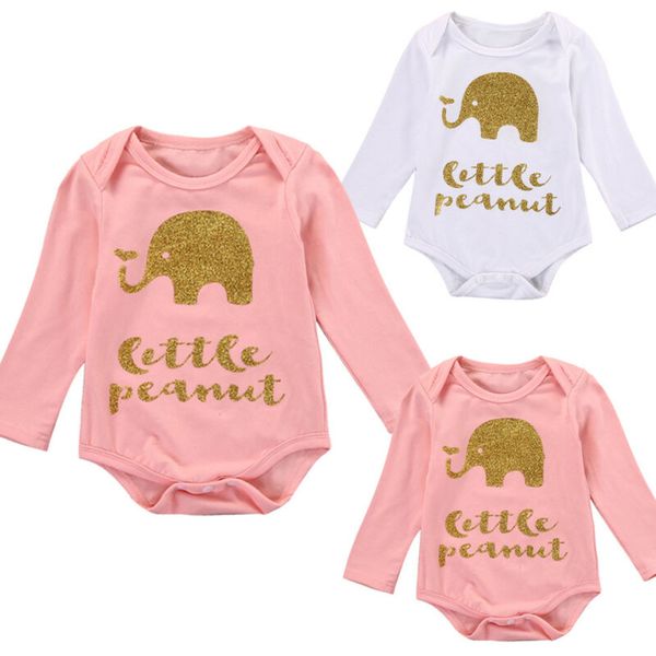 

2020 newborn elephant infant baby girls fashion cotton long sleeve clothes bodysuit romper outfit, Blue