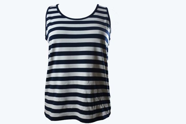 

haust women's vest stripe navy, White