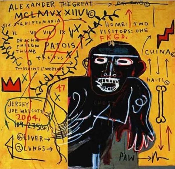 

jean michel basquiat oil painting on canvas all colored cast abstract wall art home decor handcrafts /hd print 191016