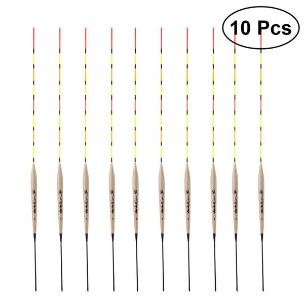 

10pcs fishing float bobbers fishing rod float wood vertical buoys tackle accessory tool