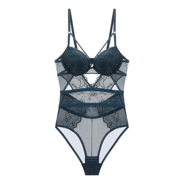 

lace bustiers with bra underwire push up corsets underwear teddy lace transparent bodysuit with cup women lingerie, Black;white