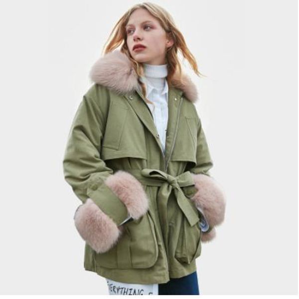 

зимняя куртка женщины реальный мех 2019 бренд женский гусиный пух парки реальный лисий мех вниз куртка женское зимнее пальто женщины снег пи, Black