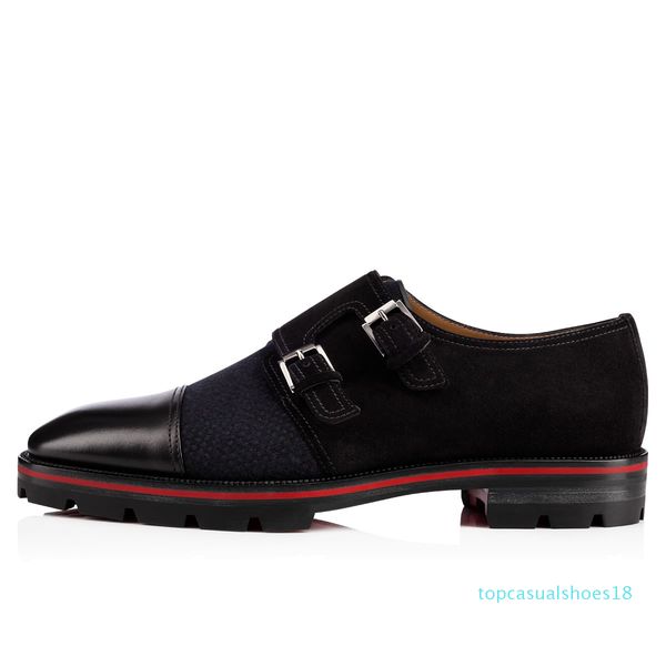 

fashion new men dress shoes black leather loafers formal shoes men business shoes red sole t18