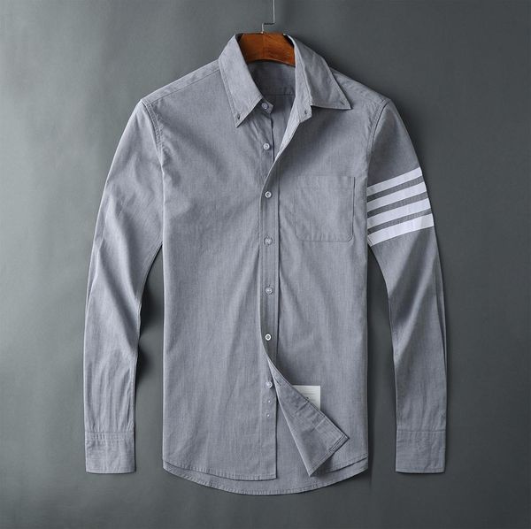 

new 19ss men oxford classic white stripe fashion cotton casual shirts shirt pocket long-sleeves  2xl #m50, White;black