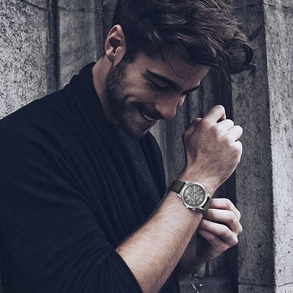

male wristwatch mens watches quartz leather fashion business style gifts reloj de mujer relogio masculino, Slivery;brown