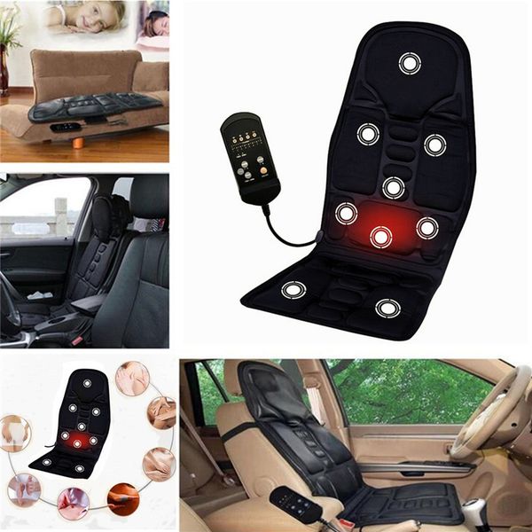 

car electric heated massage seat cushion pain neck waist relaxation vibration massager pad car full body massage seat black 12v