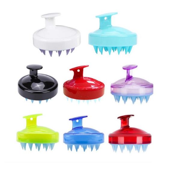 

comfortable silicone shampoo scalp massage brush hair washing comb body bath spa slimming massage brush massage hair brush 8 colors dhl, Silver