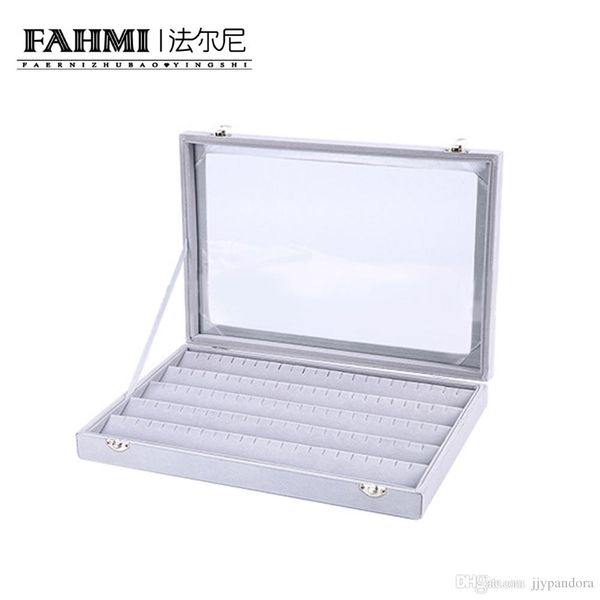 

fahmi original charm earrings transparent display box jewelry protection gift fashion simple atmosphere display box factory, Black;white