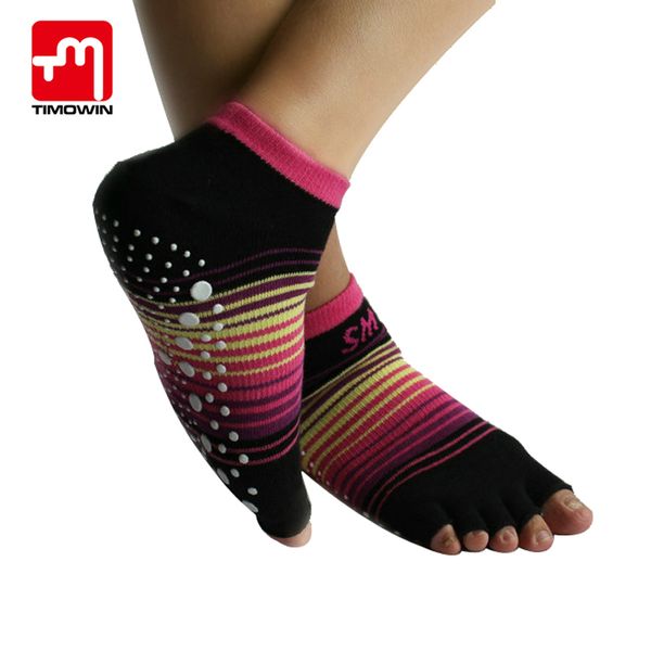 

profession antiskid yoga socks for women rubber dots sports exercise socks gym dance sport non slip massage fitness, Black