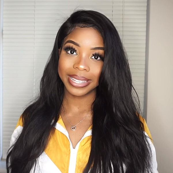 

remy human hair lace frontal wigs body wave long hair 24inch front wigs for black women high density