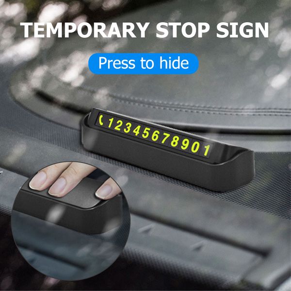 

new car luminous temporary parking card hidden auto mobile temporary ssign interior night phone number card universal