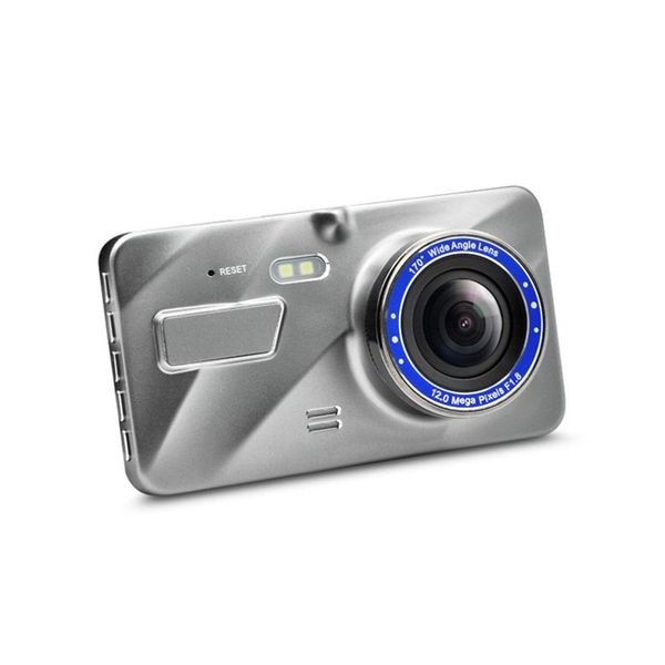 

new 4 inch zinc alloy driving recorder front and rear double recording reversing image hd ips screen dvr car