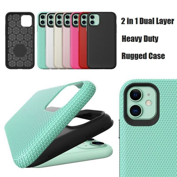

tpu+pc rugged armor case for iphone 11 pro max 6 6s 7 8 plus x xs xr shockproof cover built-in metal