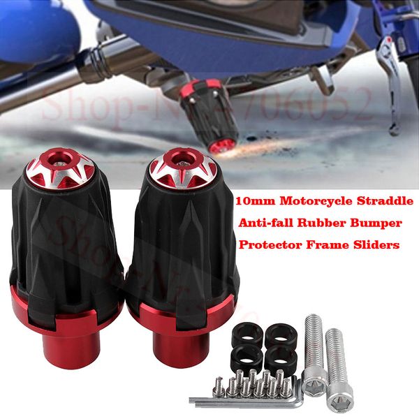 

10mm motorcycle straddle anti-fall rubber bumper protector frame sliders