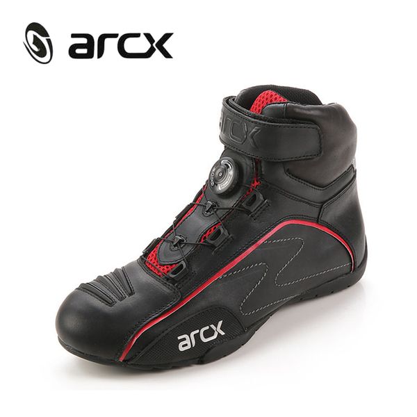 

arcx men leather shoes motorcycle boots cow leather biker boots for motorcycle road riding street moto motorbike