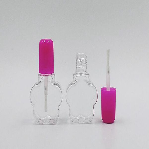 Nuovo flacone per smalto in plastica da 6 ml Flacone per smalto a base d'acqua piccolo flacone vuoto a forma di fiore di pruno con pennello