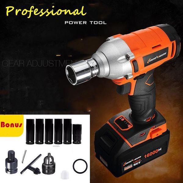 

2018 professional new 380n.m 1/2''cordless impact car wrench with brushless motor electric impact wrench car tyre wheel wrench 201