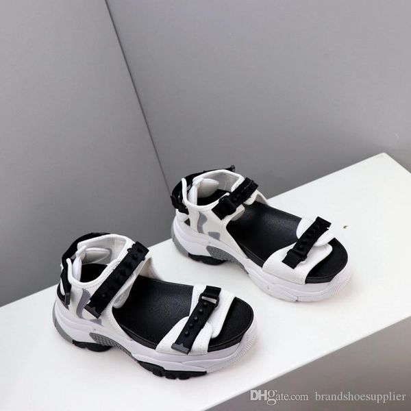 

2019 black rubber sandals red white stripes fashion design men's ladies and boxes