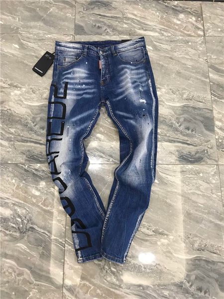 

2020 mens jeans fashion retro straight motorcycle biker flag jeans streetwear style punk colourful flag denim pants clothing wholesale h4, Blue