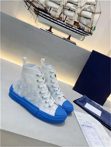 

canvas shoes b23 oblique high sneakers obliques technical leather 19ss flowers technical outdoor sneakers casual shoes, Black