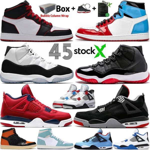 

fearless unc 1 1s travis scotts 4 4s black cat white cement what the men basketball shoes bred 11 11s concord mens sports us13 sneakers