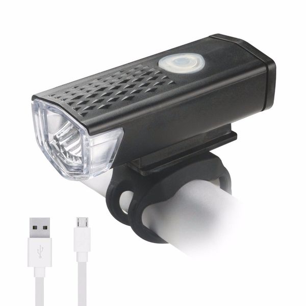 

bike light usb rechargeable 300 lumen 3 mode bicycle front light lamp waterproof 6000k bike headlight cycling led