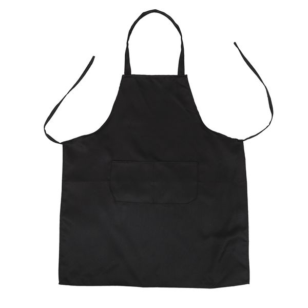 

2 pocket black kitchen apron bib,  in medium