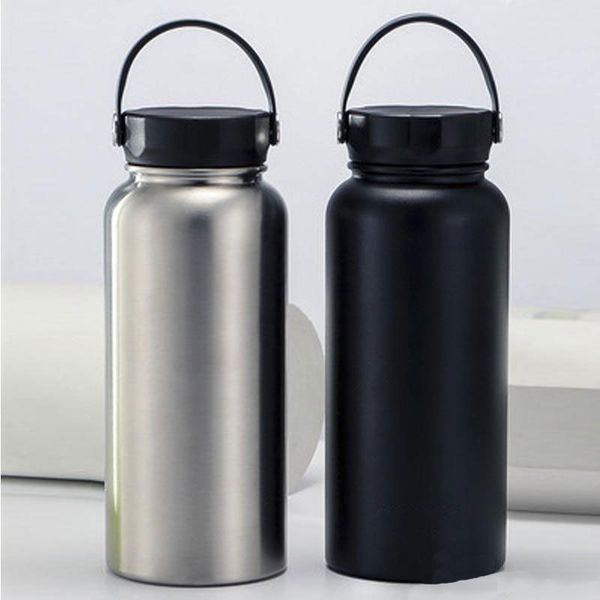 

new large capacity 900ml wide mouth portable water bottle with handle double wall 304 stainless steel vacuum insulated moving water bottle g