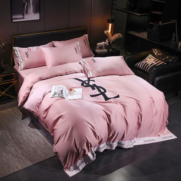 Pink Green Bedding Sets New High Quality Cotton Tencel Blend Duvet