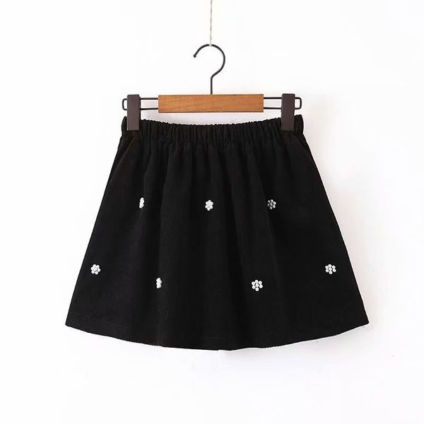 

ljpz9195 - paragraph 50 stars with 20 new manual nail bead corduroy skirts wholesale, Black