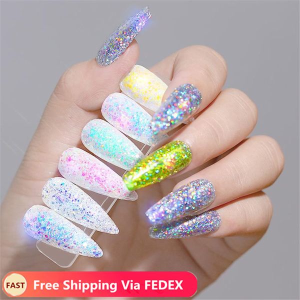 

12шт / набор для ногтей блеск порошок пыли радужные хлопья блестки золото серебро супер сияющий paillette nail art маникюр украшения, Silver;gold