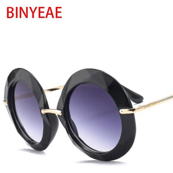 

wholesale- frame round vintage sunglasses oversized black circle glasses designer women luxury 2018 green red summer glasses uv400, White;black