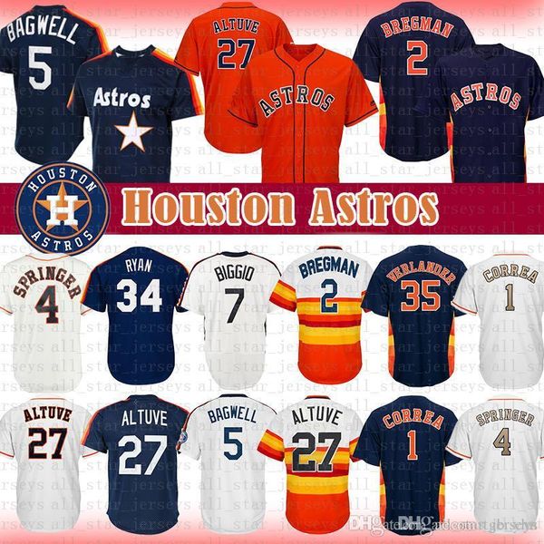 

2 Alex Bregman 27 Jose Altuve Houston jersey Astros 35 Justin Verlande 4 George Springer 1 Carlos Correa 5 Jeff Bagwell 7 Craig Biggio Ryan