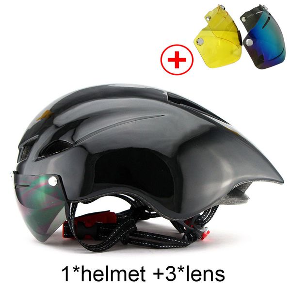 

cycling helmet road mtb mountain integral triathlon bike helmets men race bicycle helmet with sun visor lens glasses equipment