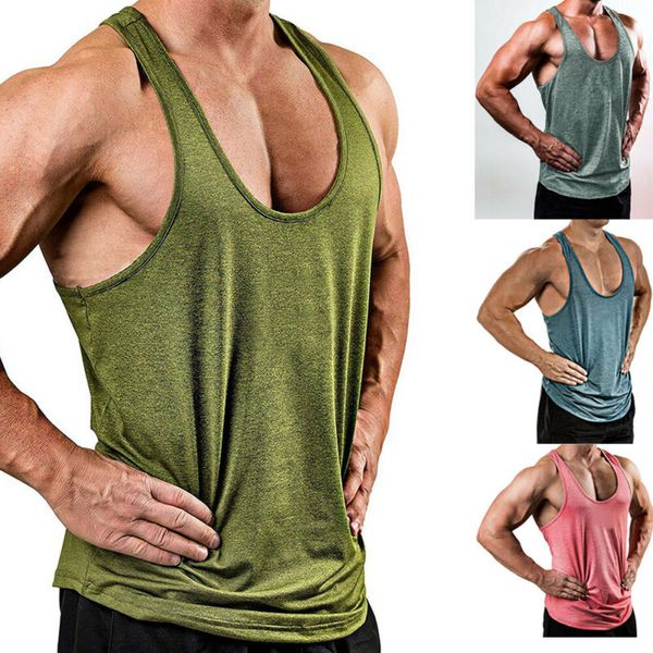 

2019 fashion men gym muscle sleeveless shirt tank bodybuilding fitness workout vest m-3xl, White;black
