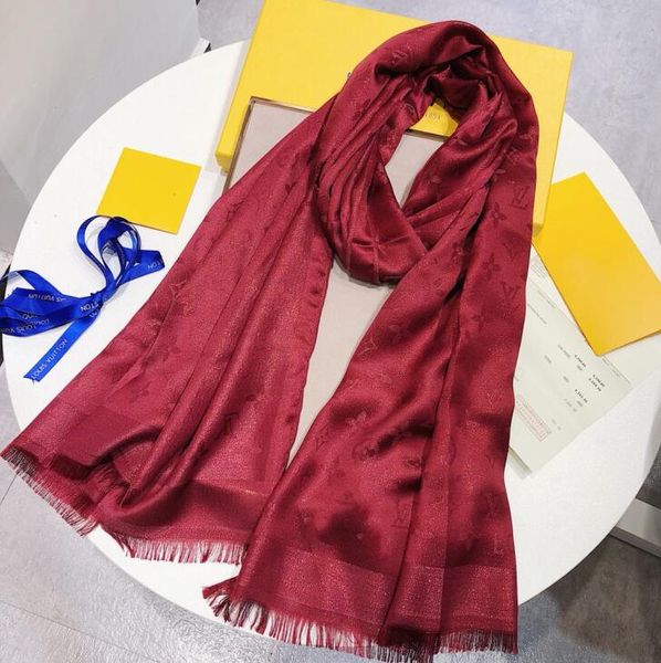 

new fashion designer silk scarf women luxury four seasons shawl scarf brand scarves size about 180x70cm 6 colors without box option