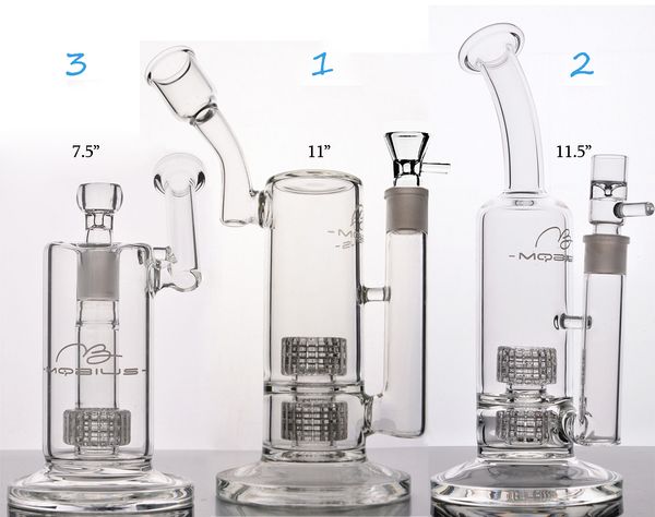 Mobius Stereo Matrix perc- nuove piattaforme petrolifere riciclatrici bong in vetro per acqua per fumare Tubo con Stereo Perc inebriante piattaforma petrolifera in vetro da 12 pollici