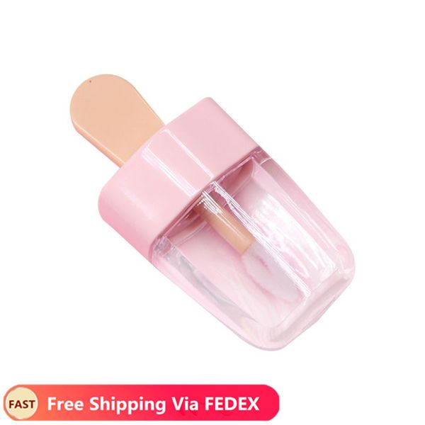 

3.2x6.8cm сладкое мороженое форма мини-блеск для губ tube empty lip balm контейнер с розовой крышкой резиновые вставки губной помады образец