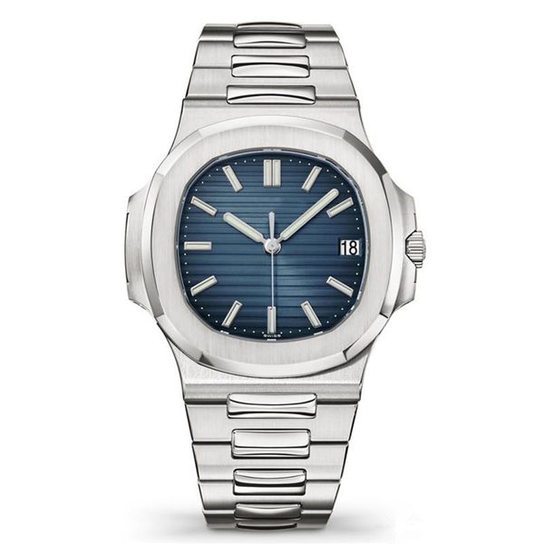 

nautilus watch men automatic luxury watches 5711 silver strap blue stainless mens mechanical orologio di lusso wristwatch date, Slivery;brown