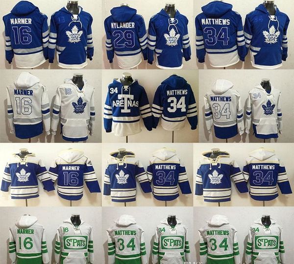 

toronto maple leafs hoodies 91 john tavares 16 mitch marner 29 william nylander 34 austonmatthews hockey hoodies sweatshirts, Black;red