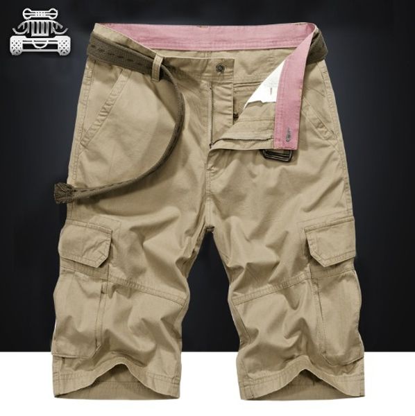 

Mens Casual Pants Summer Multi-bag Shorts Loose Male Casual Cargo Five Pants Beach Pants for Men 3 Colors Plus Size