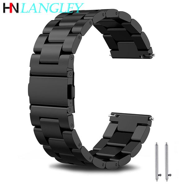 

universal watch band bracelet stainless steel straps for galaxy watch 46mm 42mm gear s3 s2 classic 16mm 18mm 20mm 22mm 24mm band, Black;brown